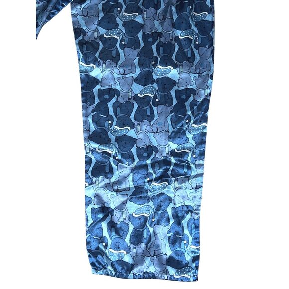 Silky Teddy Bear Wide Leg High Waisted Sleep Pants Sz XL Womens Blue - Picture 4 of 8